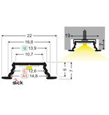 LINEA10 V2 Profilé LED encastré 10mm 2m