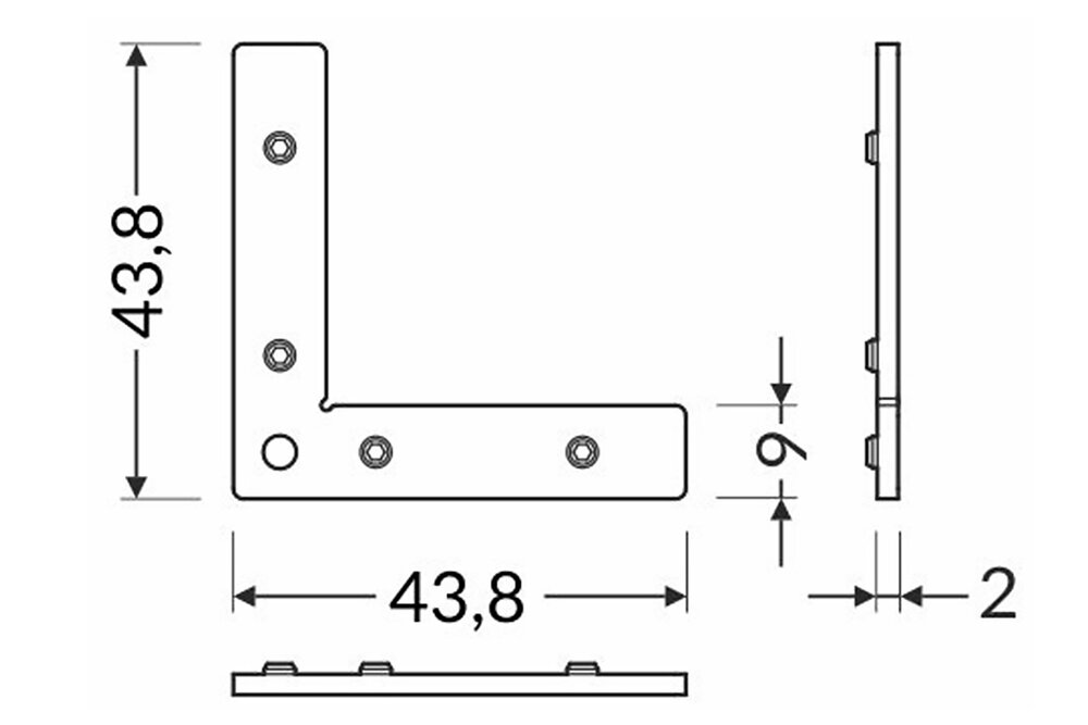 Q9 Accouplement 90º plat