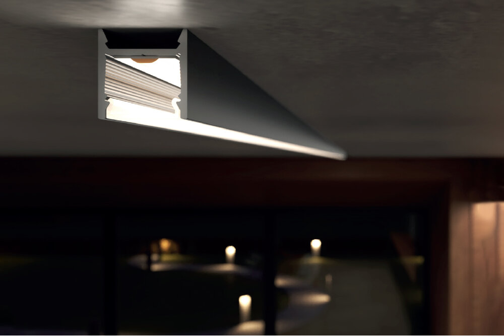 PLEX 12 mm Profilé LED pour montage en surface 2 m