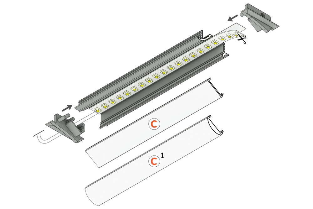 AXON 10 Profilé LED encastré mm 2 m