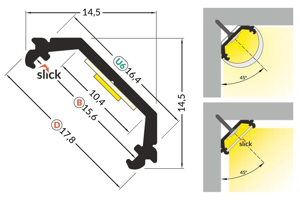 TRIAD 10mm Profile LED Surface 1m-2m