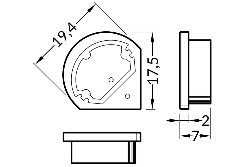 Embouts TRIAD, set de deux pour le couvercle rond D