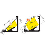 ANGLE12 Profilé LED de surface 12mm 1m-2m