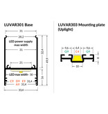 LUVAR-UL Profilé LED 31 mm Suspendu 1m-2m