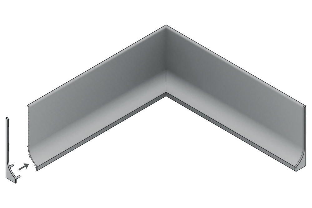 PLINTO Profilé – Plinthe aluminium en saillie 1 m – 2 m