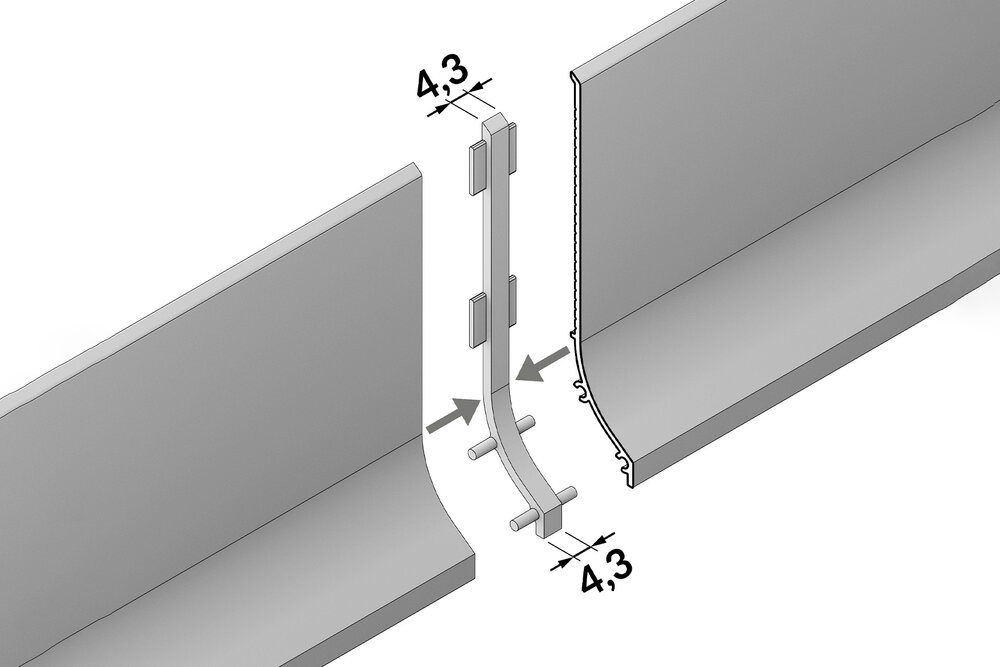 Raccord PLINTO 180º