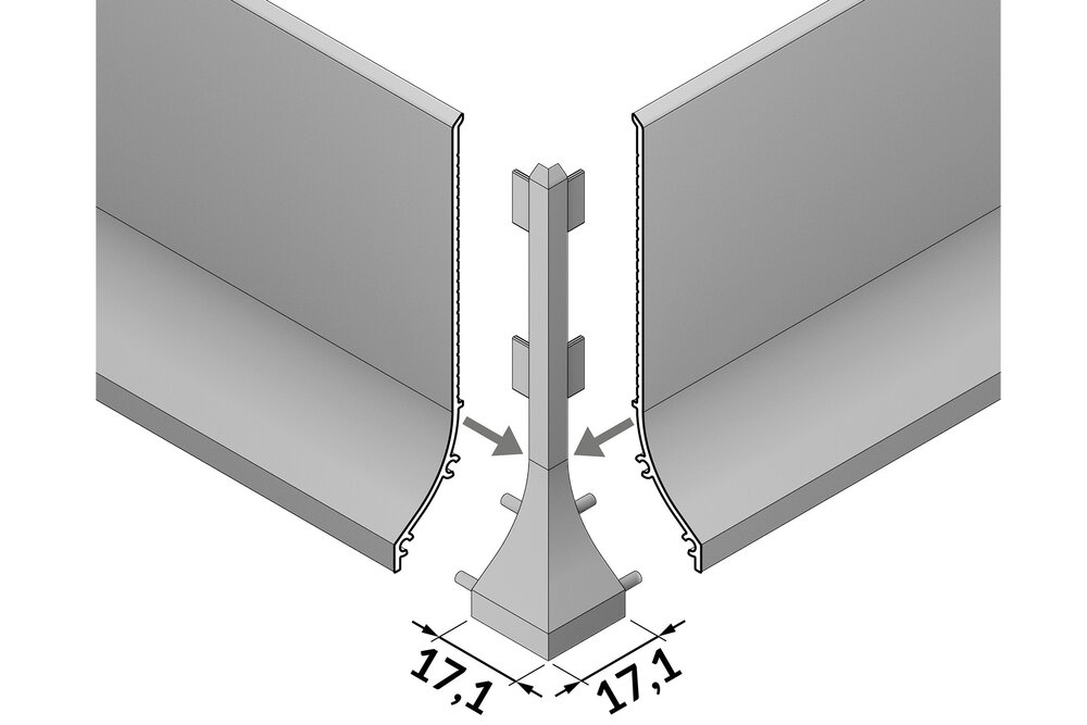 Raccord PLINTO 90º angle extérieur
