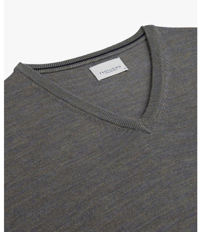 Profuomo Pullover V-Neck Mid Green