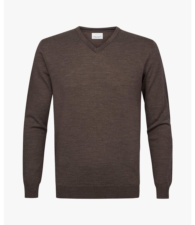Profuomo Pullover V-Neck Taupe