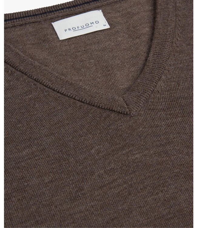Profuomo Pullover V-Neck Taupe