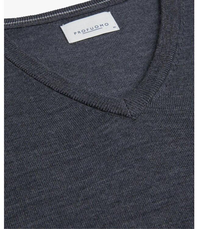 Profuomo Pullover V-Neck Anthra