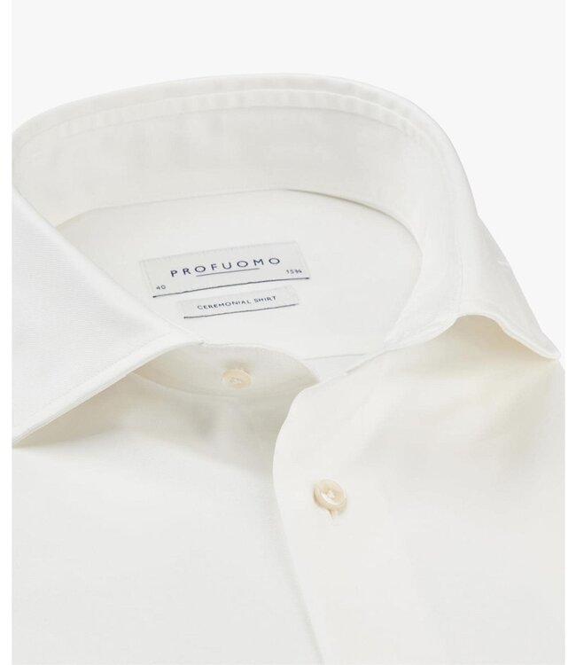 Profuomo Off White Wedding Shirt 2 Buttons