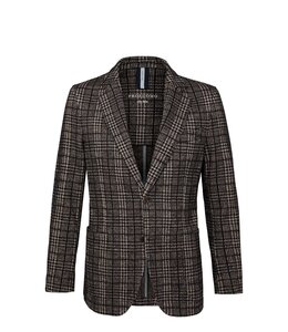 Profuomo Brown Checked Knitted Jacket