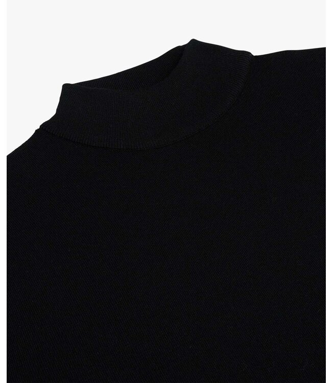 Profuomo Pullover Mock Neck Black