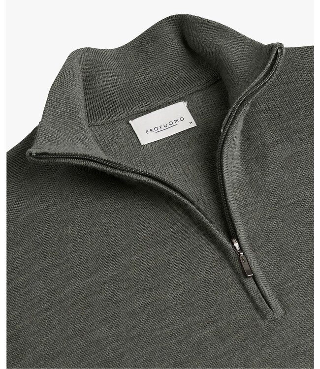 Profuomo Pullover Half Zip Green