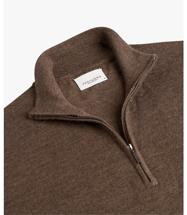 Profuomo Pullover Halfzip Brown