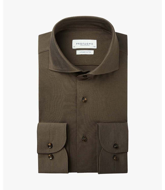 Profuomo Japense Knitted Shirt Brown