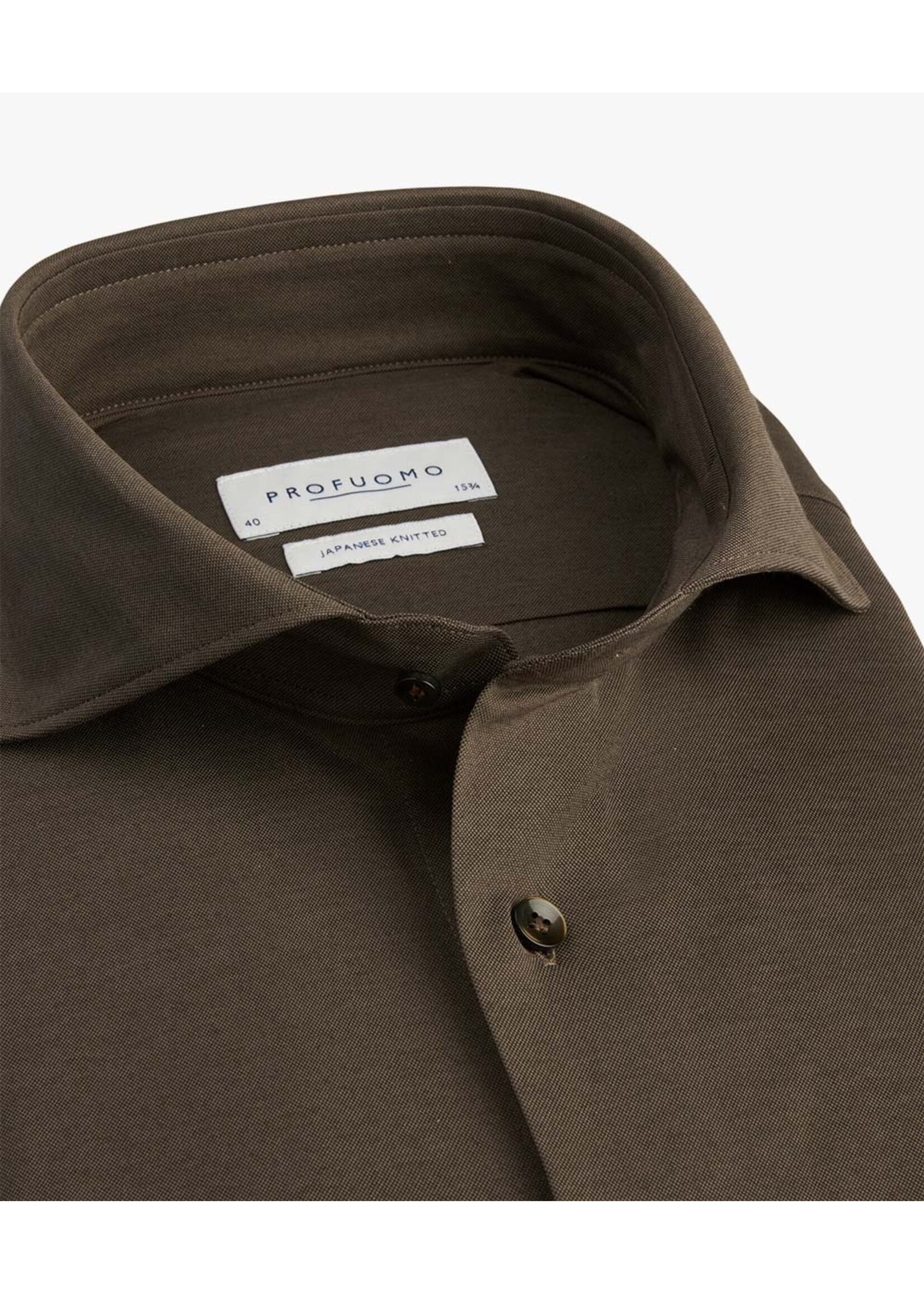 Profuomo Japense Knitted Shirt Brown