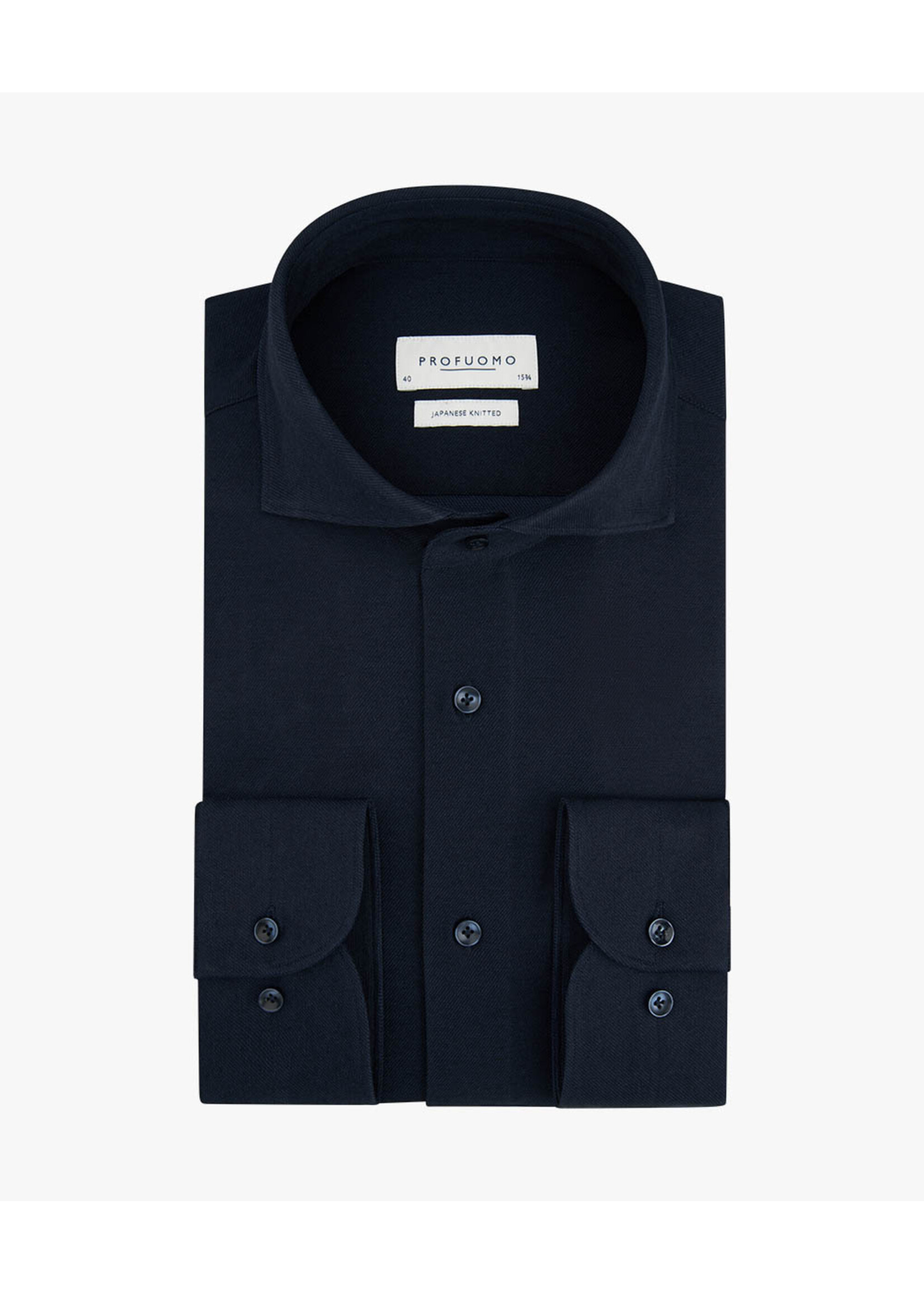 Profuomo Japenese Knitted Shirt Navy