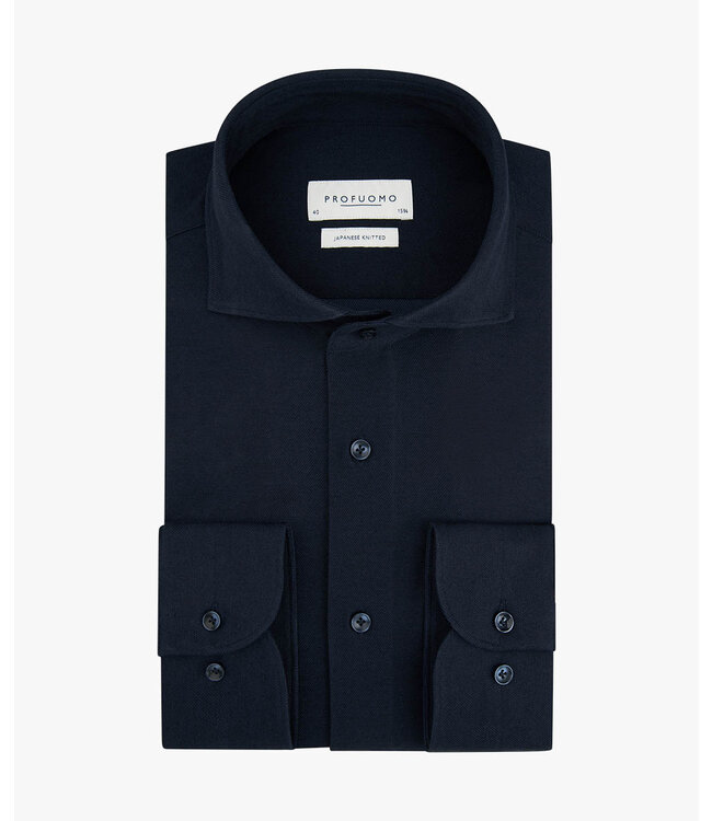 Profuomo Japenese Knitted Shirt Navy