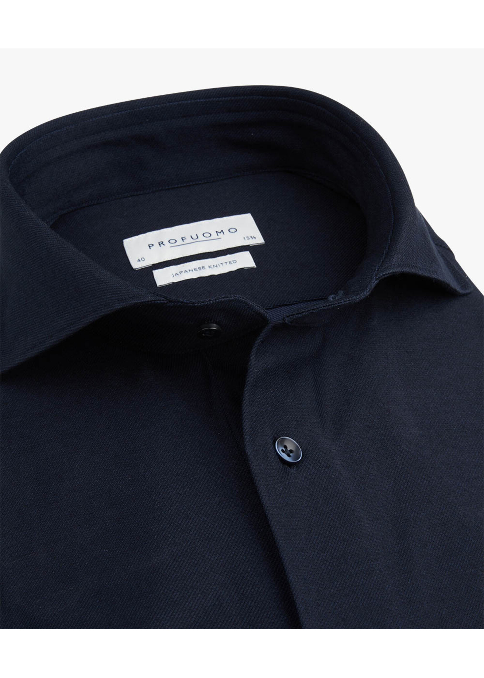 Profuomo Japenese Knitted Shirt Navy