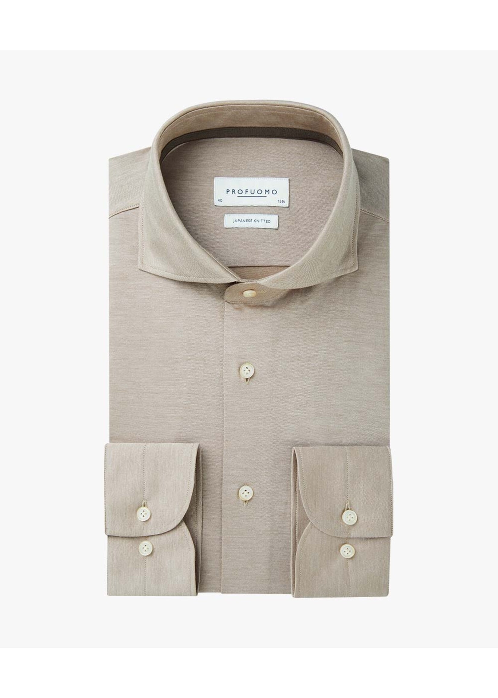 Profuomo Japense Knitted Shirt Camel