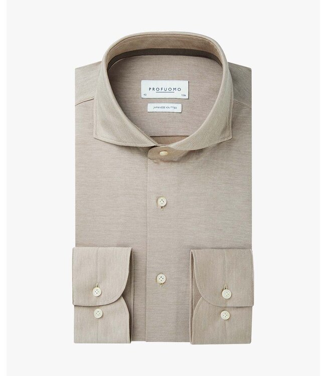 Profuomo Japense Knitted Shirt Camel