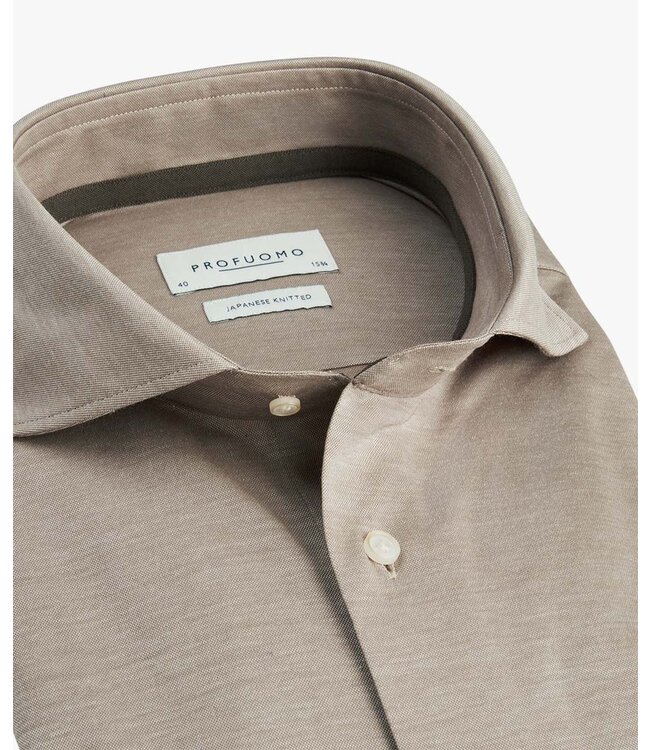 Profuomo Japense Knitted Shirt Camel