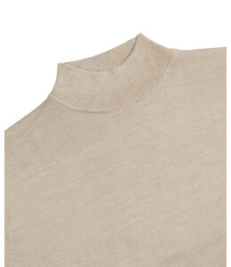 Profuomo Pullover Mock Neck Beige