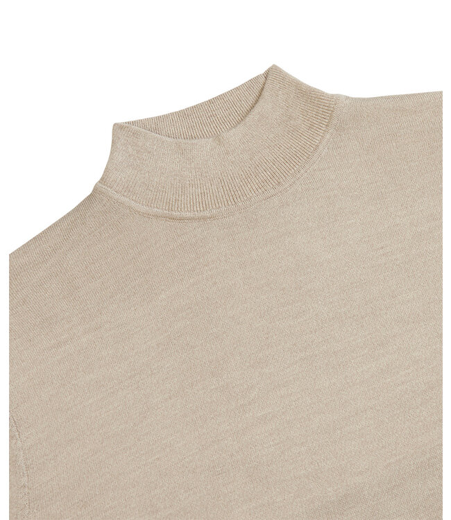 Profuomo Pullover Mock Neck Beige