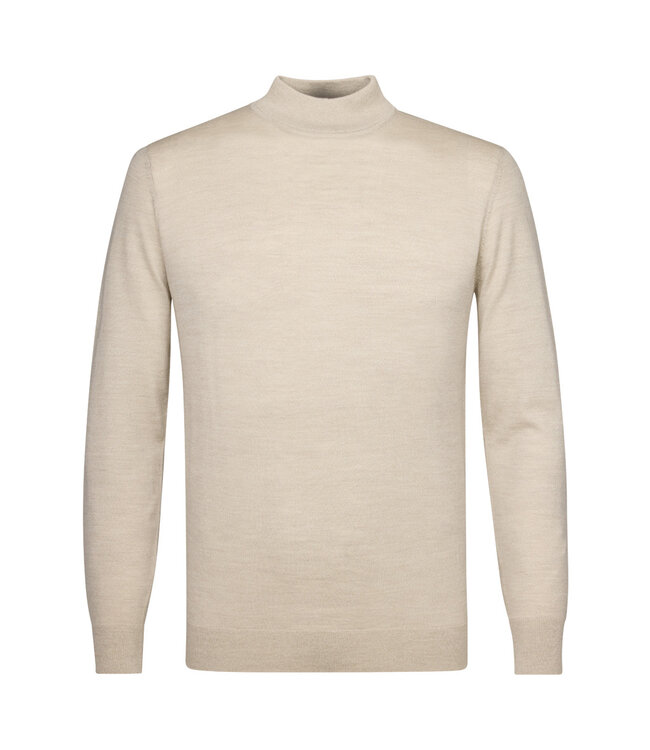 Profuomo Pullover Mock Neck Beige