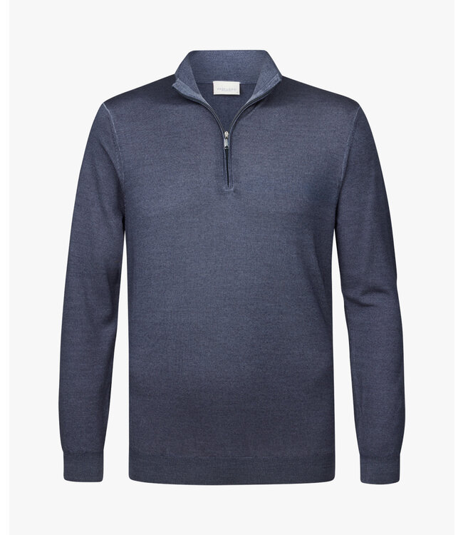 Profuomo Pullover Half Zip Mid Blue