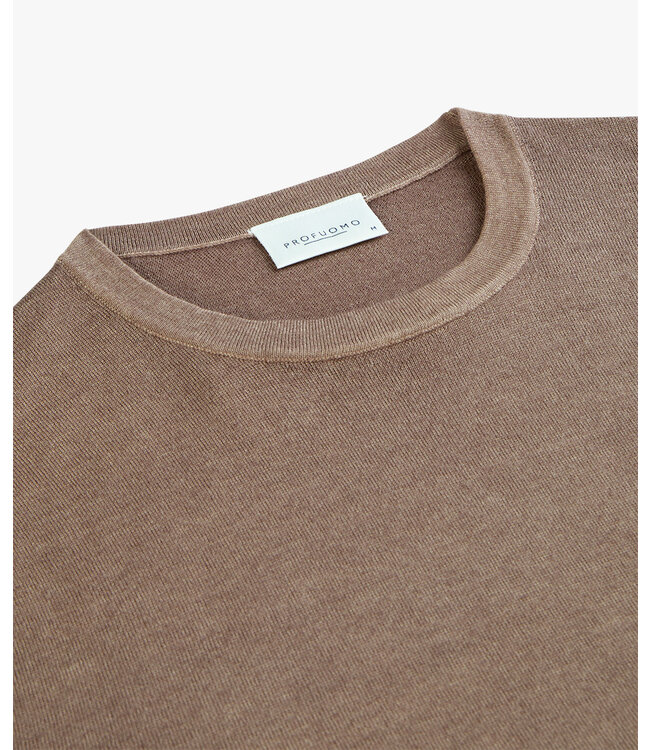 Profuomo Pullover Creck Neck Taupe