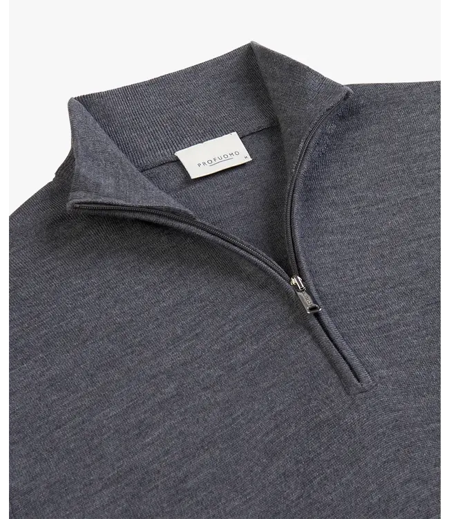 Profuomo Pullover half Mid Blue
