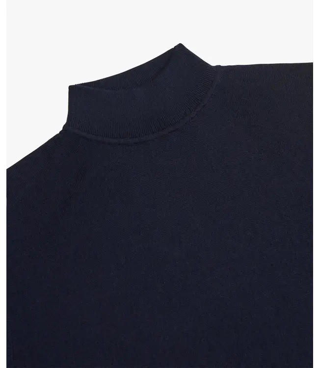 Profuomo Pullover Mock Necl Navy