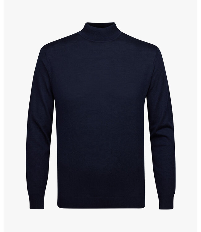 Profuomo Pullover Mock Necl Navy