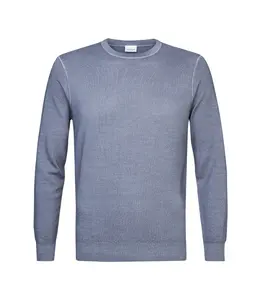 Profuomo Pullover Crew Neck Grey Blue