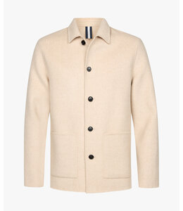 Profuomo OVERSHIRT WOOL BUTTON LIGHT SAND