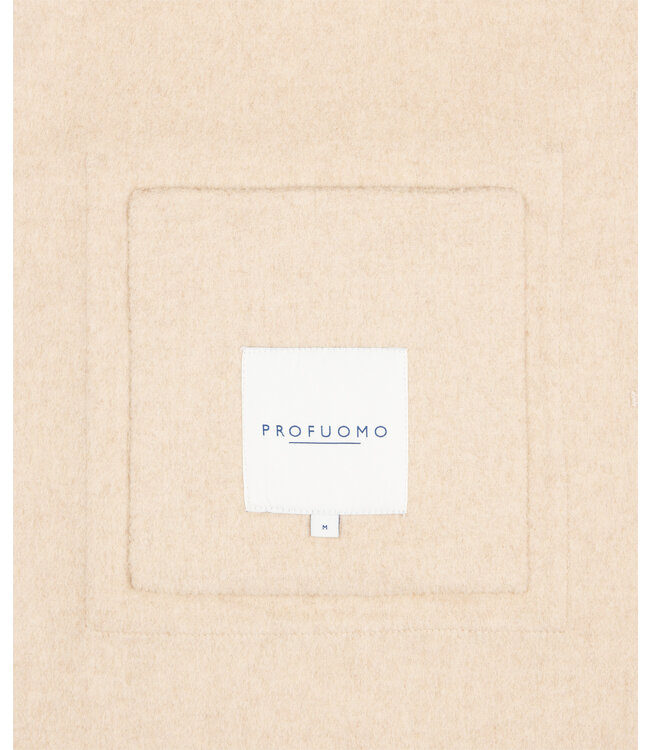 Profuomo OVERSHIRT WOOL BUTTON LIGHT SAND