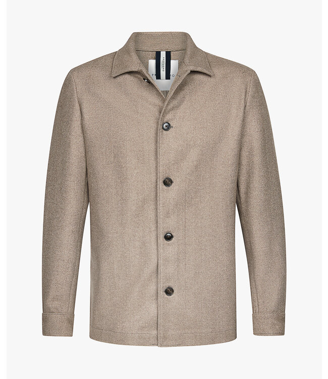 Profuomo OVERSHIRT HERRING BONE SMALL LIGHT SAND