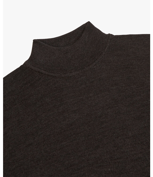 Profuomo PULLOVER MOCK NECK DARK BROWN