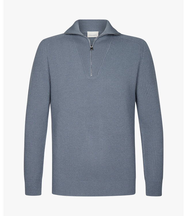 Profuomo PULLOVER HALF ZIP BLUE