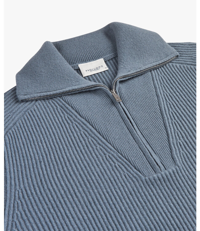Profuomo PULLOVER HALF ZIP BLUE