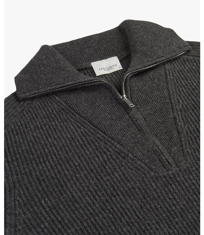 Profuomo PULLOVER HALF ZIP GREY