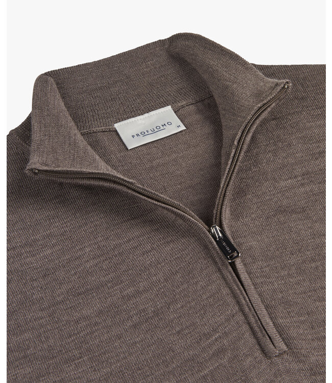 PULLOVER HALF ZIP TAUPE