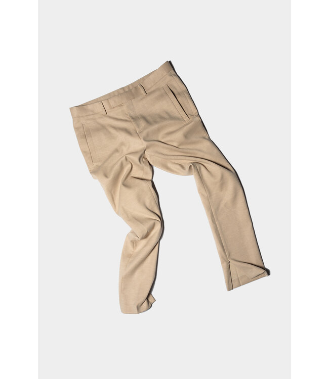 Tailored-Zip Broek  Beige