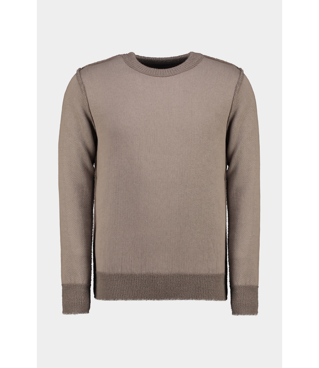 Reversible crewneck  Taupe fluffy