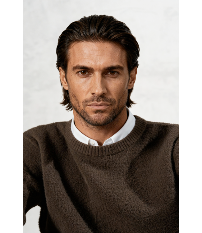 Reversible crewneck  Taupe fluffy