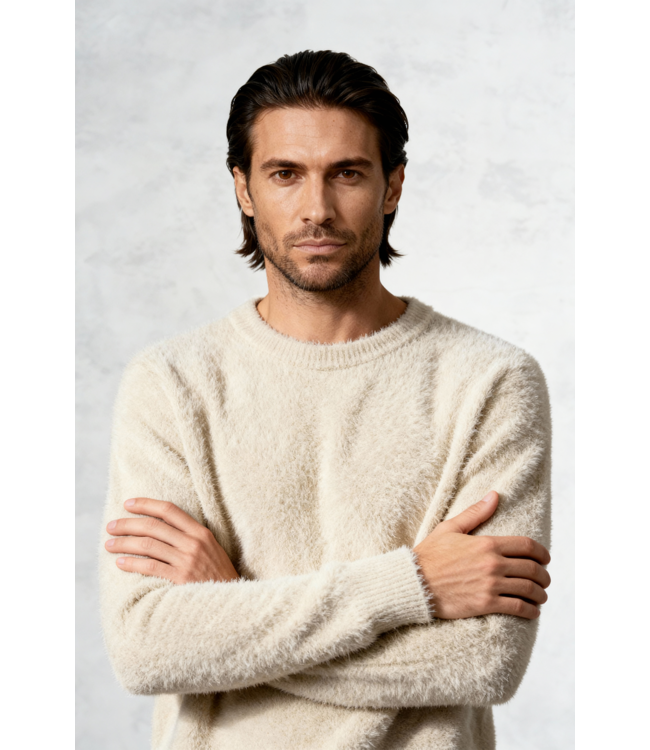 Symbol crewneck  Vanilla white fluffy