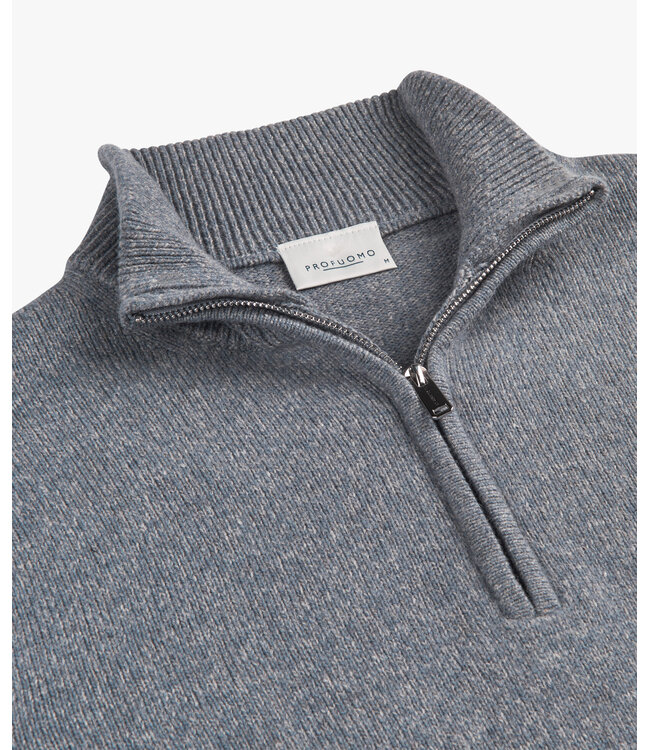 Profuomo PULLOVER HALF ZIP BLUE